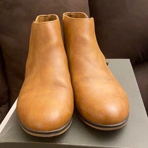 Tan faux leather booties
